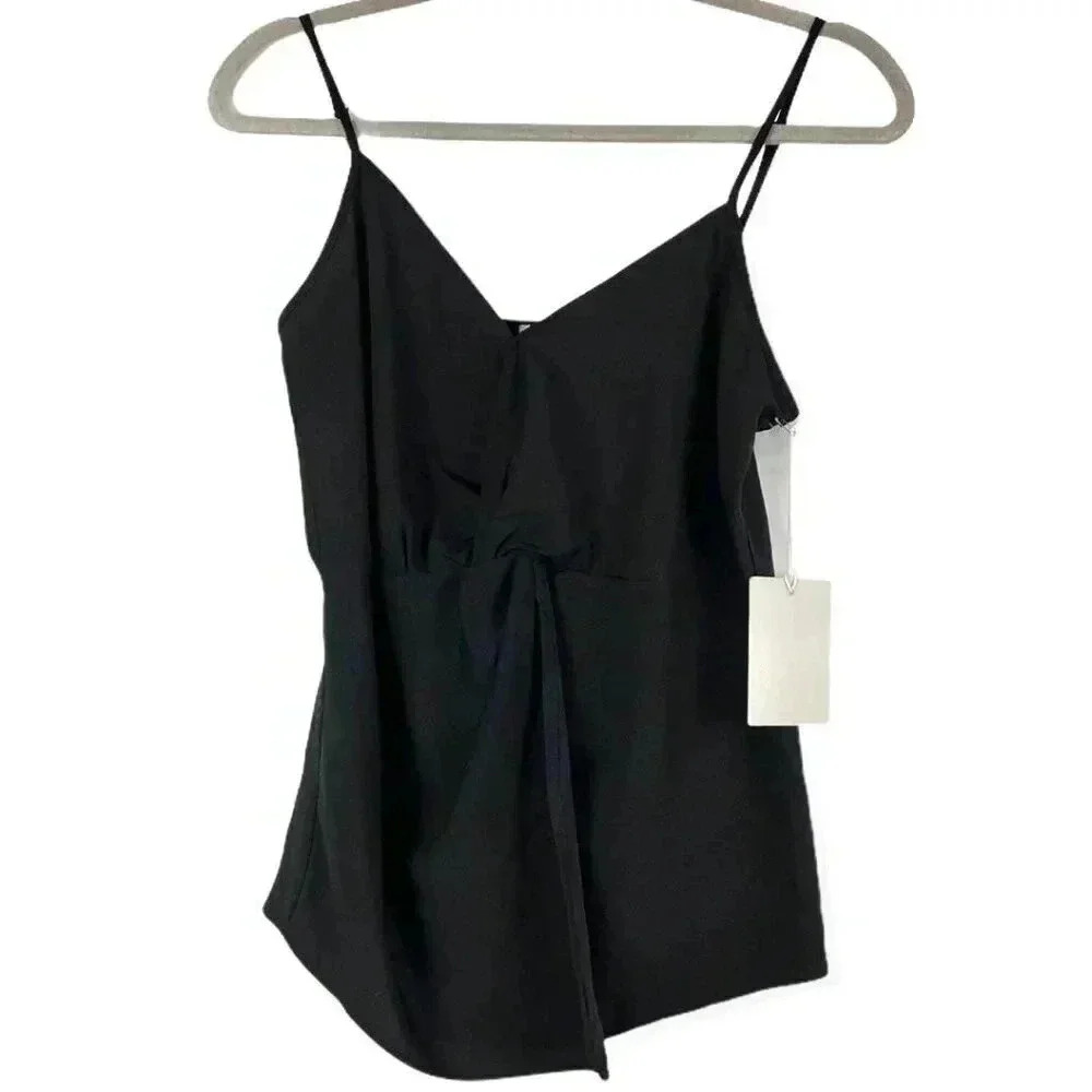 Chelsea 28, strappy wrap blouse, black, Medium